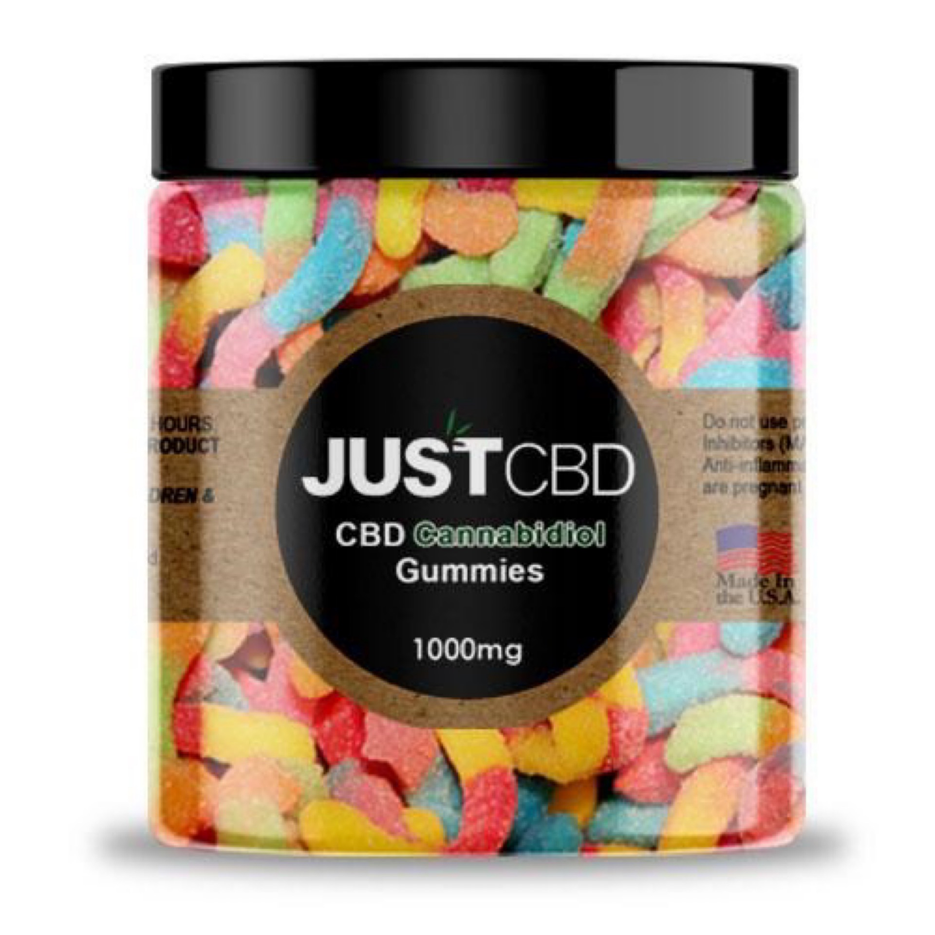 Just CBD Gummy Sour Worms 1000mg | SEMO CBD